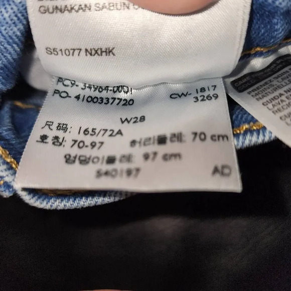 Levi's Womens Straight Leg Button Fly Jeans 28 - Picture 3 of 3